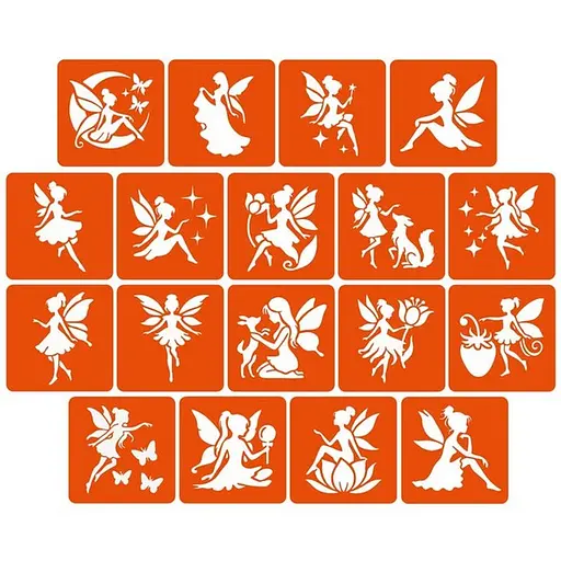 Набір трафаретів для біо-тату Fairies №2 fairies2_5x5_18_1