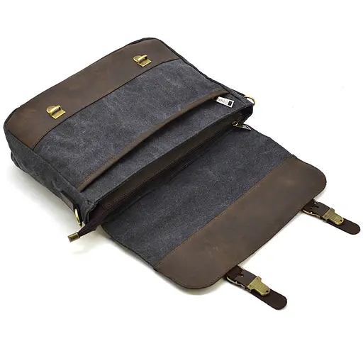 Кожаная мужская сумка TARWA 36х27х10 см sum0026086 - фото 7