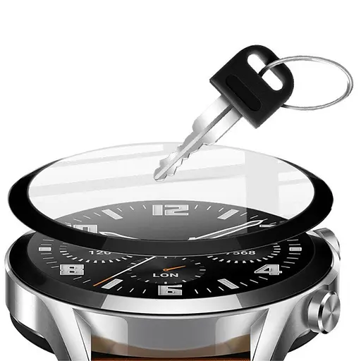 Полимерная пленка 3D (full glue) (тех.пак) для Xiaomi Watch S3 Черный - фото 3