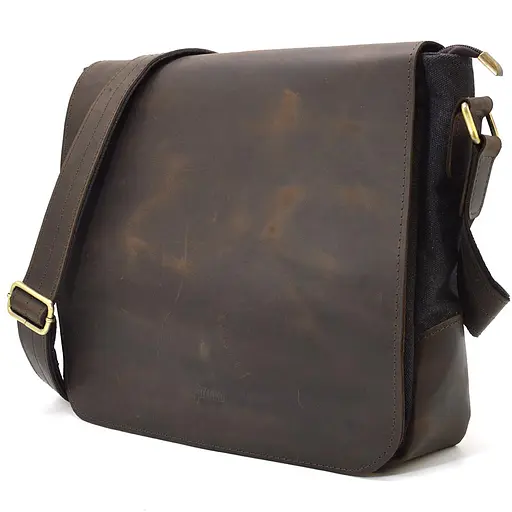 Кожаная мужская сумка через плечо TARWA 30х32х7.5 см sum0025908 - фото 5