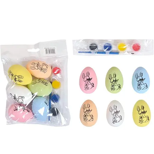 Набор для творчества, Раскрась сам, заготовка цветные яйца с красками, 6 шт., G19-253, 20x15 см - фото 2