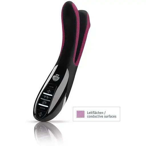 Вібратор подвійний з електростимуляцією Mystim Tingling Aparte eStim Black - фото 4