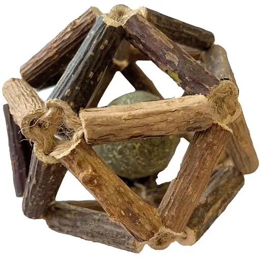 Іграшка для котів Croci Euphoria Sphere Сфера з дерев'яних паличок та з кулькою з котячої м’яти 8 см