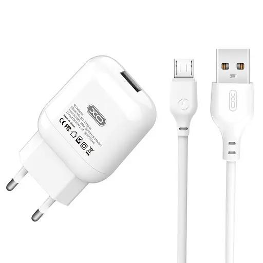 Адаптер сетевой XO Micro USB Cable charger L37 | 1USB, 2.1A | - фото 1