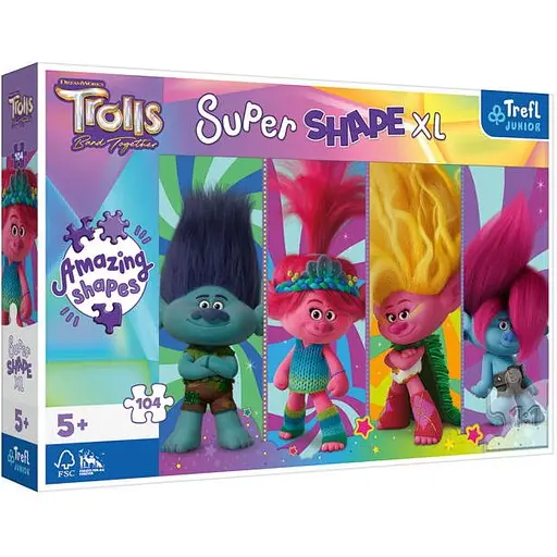 Пазл Trefl Супер формы: Игры Троллей Тролли XL 104 эл. (50037)