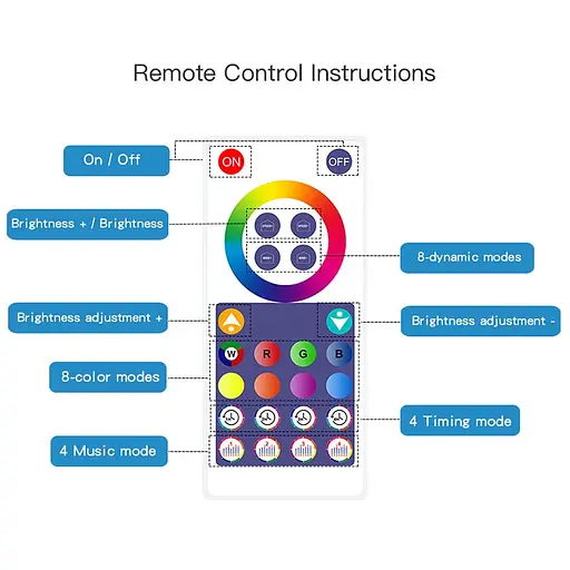 Настінна LED лампа RGB Intelligent wall lamp 6 pcs with Bluetooth European plug with app Black - фото 6