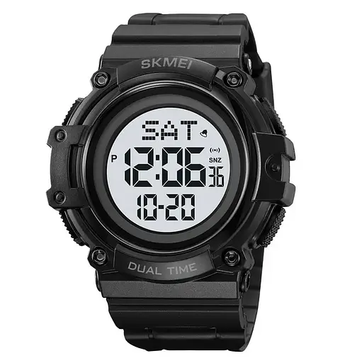 Годинник чоловічий наручний Skmei 2230 Чорний з білим циферблатом