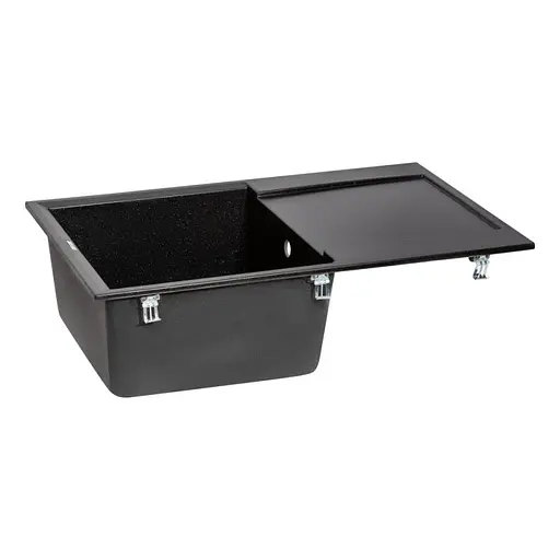 Кухонна мийка Lidz 790x495/230 BLM-14 (LIDZBLM14790495230), Чорний - фото 4