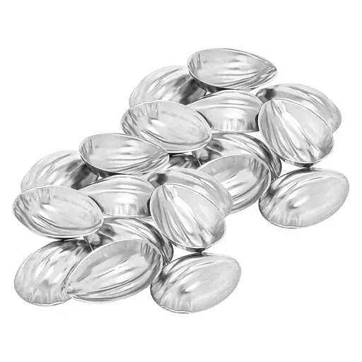 Набір з 20 металевих порційних формочок для випічки печива Горішки з ребристою поверхнею, Ласунка Сірий 87128 - фото 3