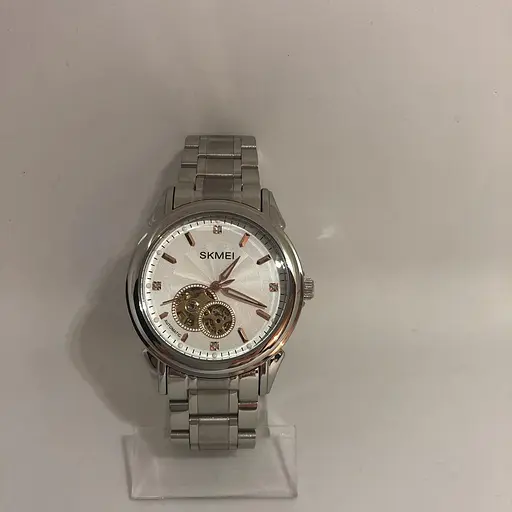 Мужские часы скелетон Skmei М030 механические (Серебристые) - фото 5