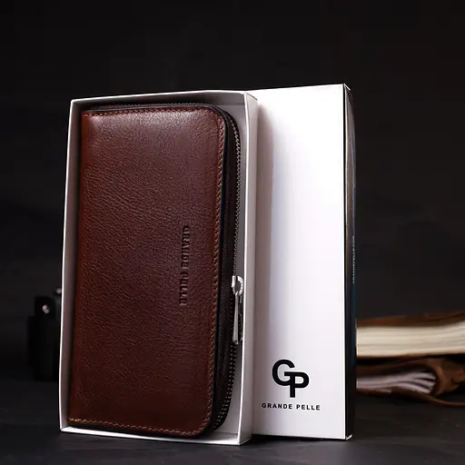 Кожаный мужской кошелек Grande Pelle 19.5х10х2.2 см acs0026946 - фото 8