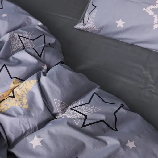 Простирадло MirSon Сатин 22-1373 Gray Starry Sky 200x220 см (2200010474909) - фото 5