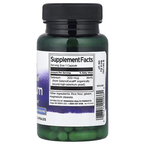Селен Swanson SelenoExcell 200 mg, 60 капсул для антиоксидантного захисту - фото 2