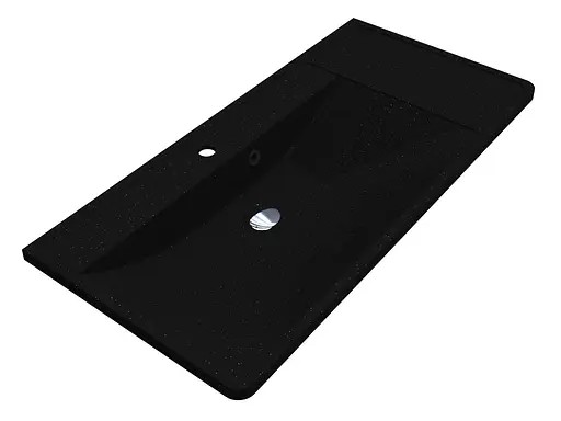 Умивальник Miraggio Sacramento mirastone black 0000436, Чорний матовий - фото 2