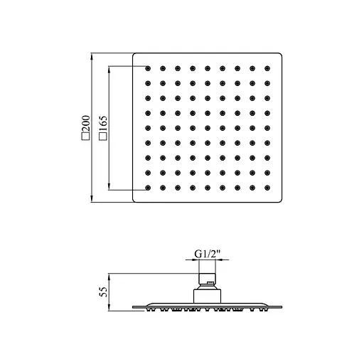 Верхний душ Kroner KRP Edelstahl Kubus - ESG704-20 CV022953, Хром матовый - фото 2