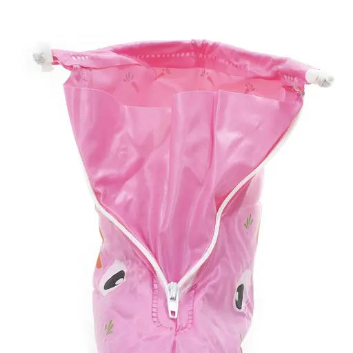 Дитячі гумові бахіли Lesko L 22,4 см Рожевий, Кролик (15084) - фото 4