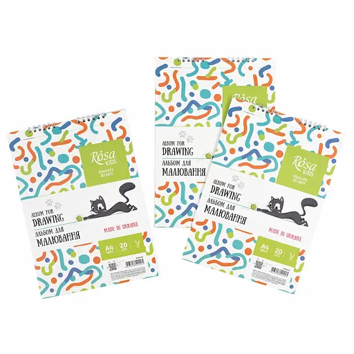 Альбом на спіралі для малювання Cats А4 100г/м2 20л ROSA Kids - фото 2