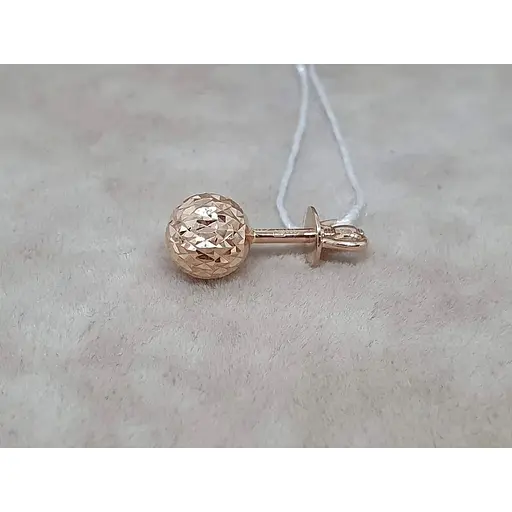 Золота моносережка-пуссета Favoritum з алмазною гранню. 210115_7/1_А - фото 3