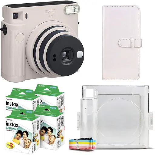 Подарочный набор фотоаппарат Fujifilm Instax Square SQ1, Фотобумага 80 шт, Прозрачный чехол, Фотоальбом 80 - фото 1