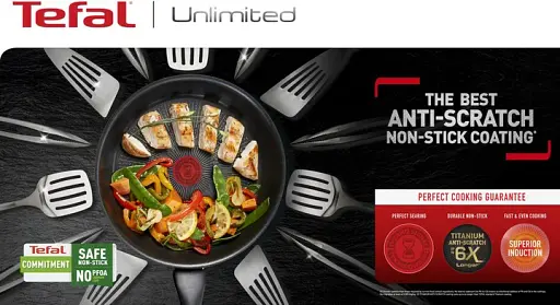 Сковорода TEFAL UNLIMITED 24 см (G2550472) с шестислойным титановым антипригарным покрытием Titanium 6Х - фото 6