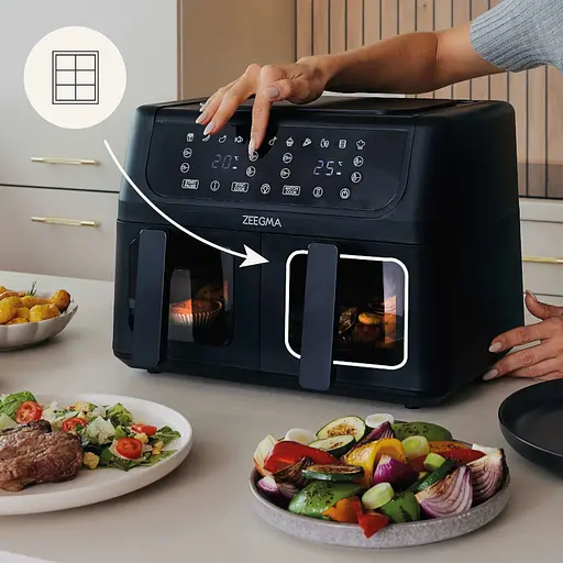 Аерофритюрниця двокамерна Zeegma Dual 9л Black - фото 8