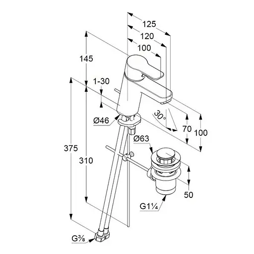 Душова система прихованого монтажу в комплекті зі змішувачем на умивальник Kludi Pure & Easy 376300565 - фото 8