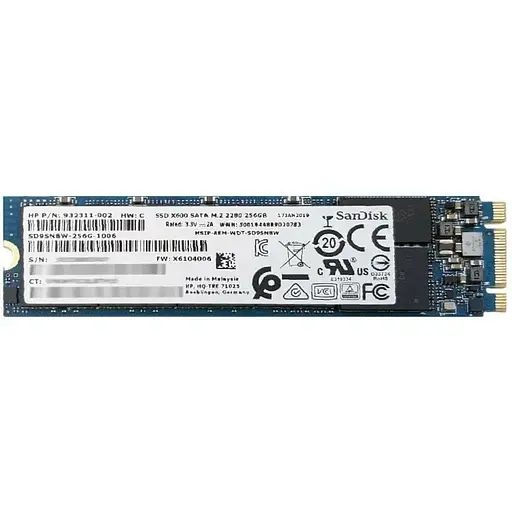 Накопичувач SSD SanDisk M.2 2280 256GB X600 (SD9SN8W-256G-1006) Б/В - фото 1