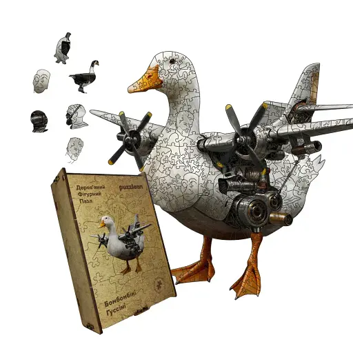 Дерев'яний фігурний пазл Бомбомбіні Гуссіні, А4, Дерев'яна коробка 100 елементів