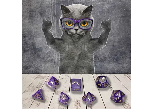 Набір кубиків Cats Dice Set: Purrito , 7 шт. (SCAT01) - фото 5