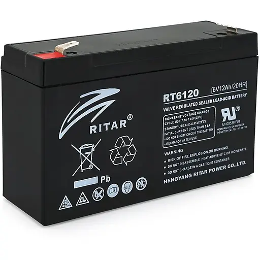 Акумуляторна батарея AGM RITAR RT6120A, Black Case, 6V 12Ah ( 150 х 50 х 93 (99) ) Q10