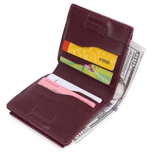 Женское кожаное портмоне Grande Pelle 10х10х1.5 см acs0018774 - фото 3