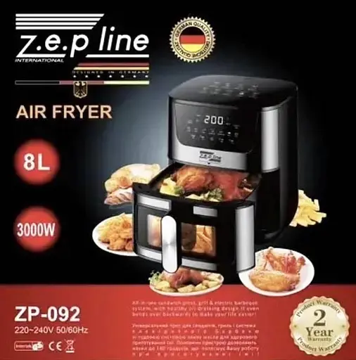 Аерофритюрниця безмасляна Zepline ZP-092 8л 3000 Вт Чорна - фото 8