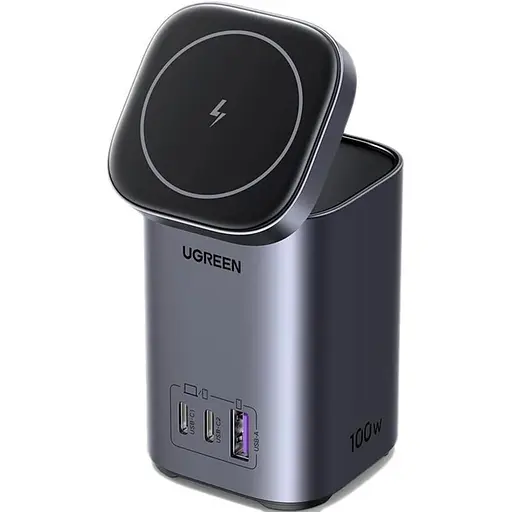 Адаптер живлення - зарядний пристрій Ugreen CD342 100 W 2-in-1 GaN Charging Station (15076) - фото 1