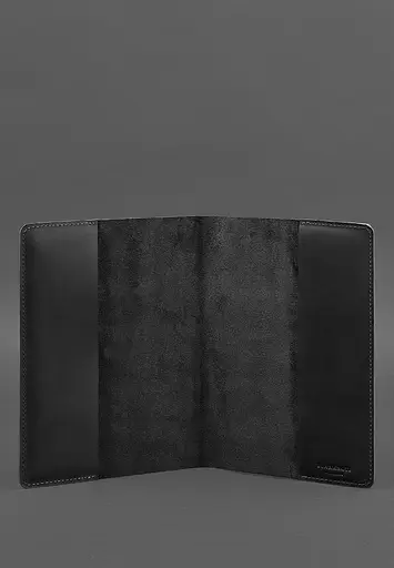 Шкіряна обкладинка для блокнота 6.0 (софт-бук) чорна Crazy Horse - фото 3