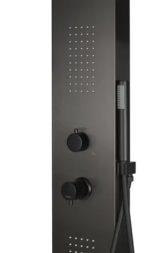 Душова панель Corsan Tugela black LED з виливом S029MBLLEDW, Чорний матовий - фото 4