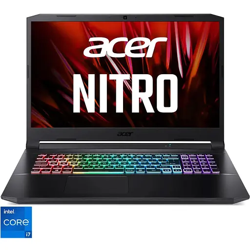 Ноутбук Ігровий Acer Nitro 5 AN517-54 з процесором Intel Core i7-11800H pana la 4.60 GHz, 17.3'', FHD IPS 144Hz, 16GB DDR4, 512GB SSD, GeForce RTX 3070 8GB, No