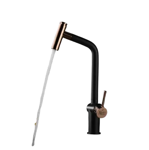 Cмеситель для кухни с выдвижным изливом черный Nett FBG-44 Бронза - фото 1