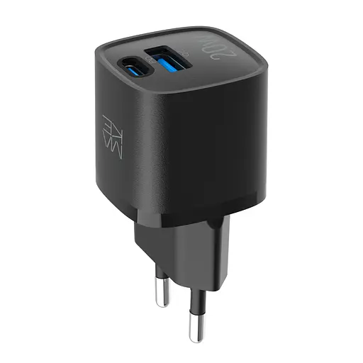 Зарядний пристрій мережевий MAKE 20W GaN3 Mini Type-C PD3.0 + USB QC3.0 Black - фото 7