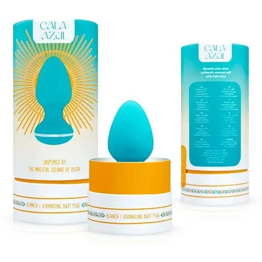 Анальна вібропробка Cala Azul Blanca Vibrating anal plug - фото 9