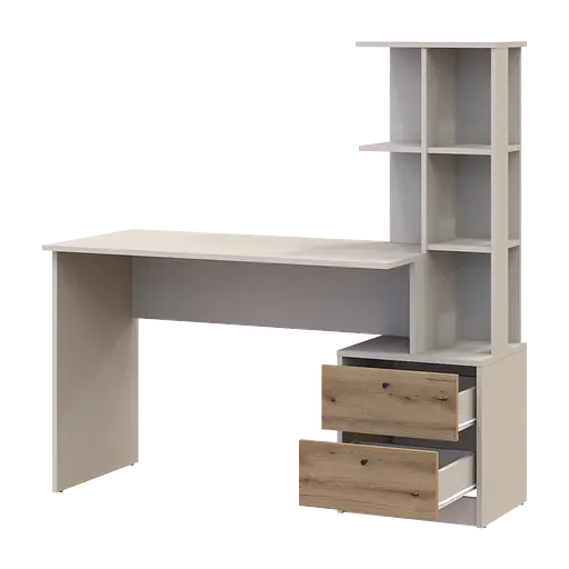 Офісний стіл Doros Т7 Кашемір/Дуб Евок 136х55х138 (41516059) - фото 5