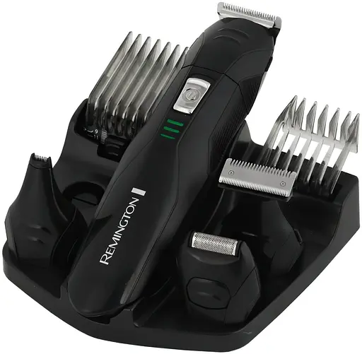 Remington Набор для бороды Edge all in one kit, усов, головы, носа и тела, акум., насадок-10, титан.напыл., черный - фото 1