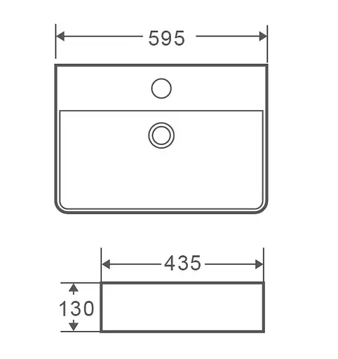 Умивальник накладний керамічний Mixxus Premium Quadro-0202 з переливом 600x420x120 мм MP6479, Білий - фото 3