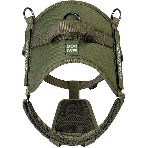 Шлея для службових собак Waudog PRO-2, світловідбивна, металевий фастекс, M - фото 3