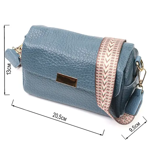 Шкіряна сумка Vintage з плечовою лямкою 20.5х13х9.5 см sum0029036 - фото 3