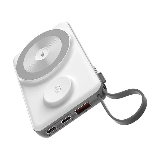 Повербанк 10000mAh Choetech B695 White QC3.0 PD3.0 бездротова зарядка смартфонів та Apple Watch (43-00143) - фото 5