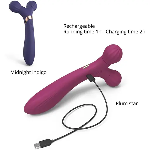 Вибратор-массажер для пар 2 в 1 Love To Love Fireball - Plum Star - фото 3