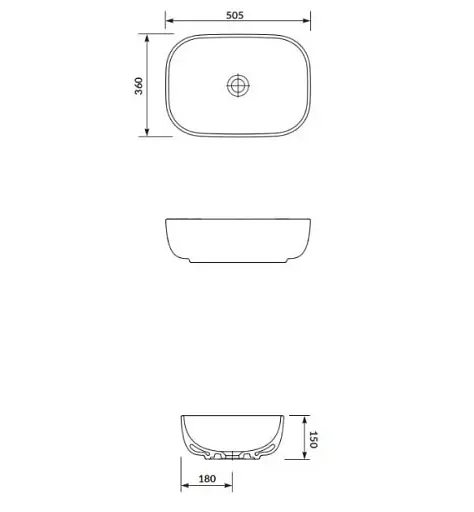 Раковина на столешницу Cersanit Moduo прямоугольная 50 см. K116-050 30412 - фото 3