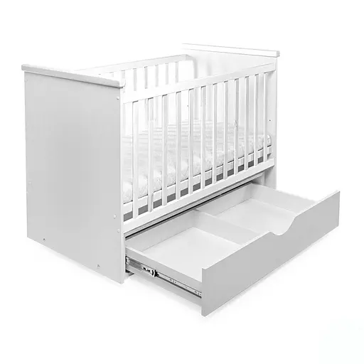 Кроватка Бук Облако DS-7011 с ящиком и опускным механизмом маятниковый белый - фото 3