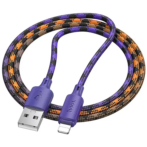 Дата кабель Hoco X116 Meridian USB to Lightning 2.4A (1m) Gradient Purple Mix - фото 2