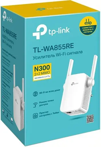 TP-Link Повторювач Wi-Fi сигналу TL-WA855RE N300 1хFE LAN ext. ant x2 - фото 4